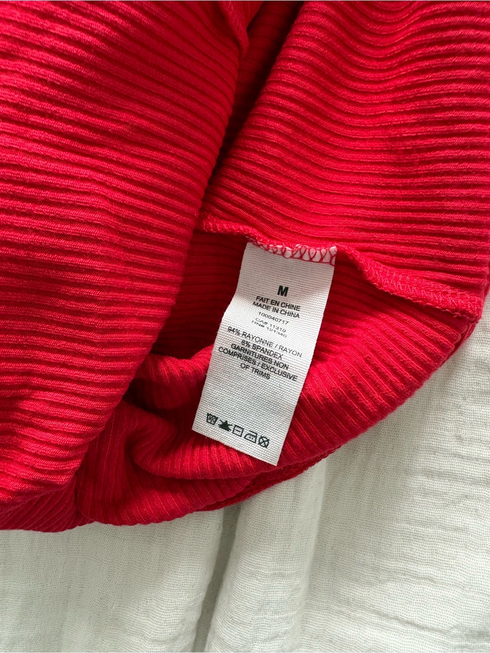 Garage Red Ribbed Bodysuit - Picture 5 of 5